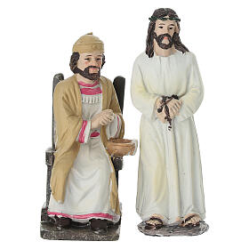 Christusprozess-Set 10 cm mit bemalten Harzfiguren für Osterkrippe