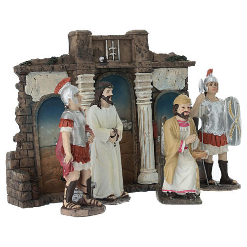 Jesus Trial Set 10 cm hand-painted resin Easter nativity scene 5