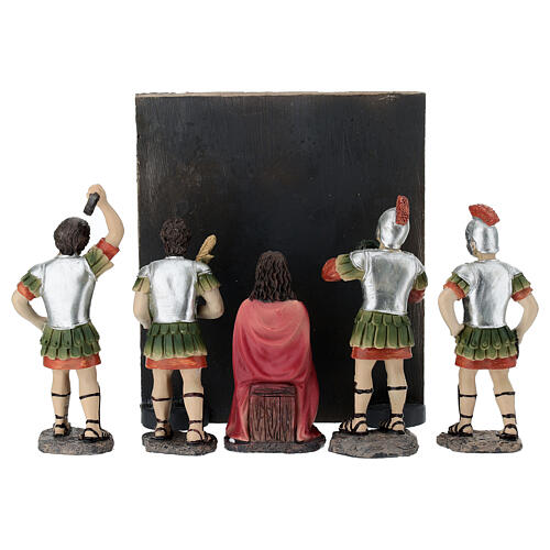 Dornenkrönung Set 10 cm mit bemalten Harzfiguren für Osterkrippe 7