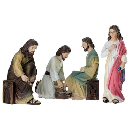 Foot Washing Set 10 cm painted resin Easter Nativity scene 3
