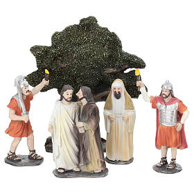 Judas' betrayal, set for 10 cm painted resin Easter Creche