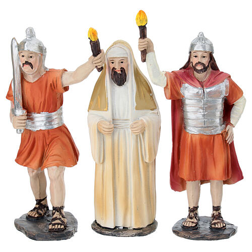 Set bacio di Giuda 10 cm resina dipinta presepe pasquale 3