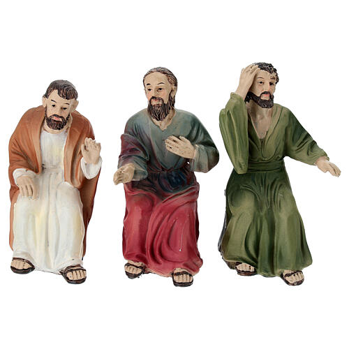 Letztes Abendmahl-Set 10 cm mit bemalten Harzfiguren für Osterkrippe 9