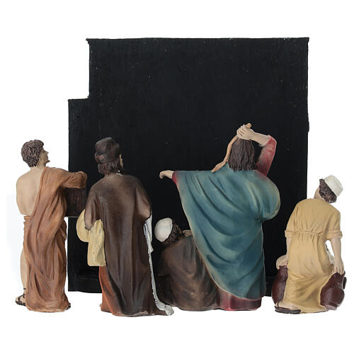 Set cacciata dei mercanti dal tempio 10 cm resina dipinta presepe pasquale 7