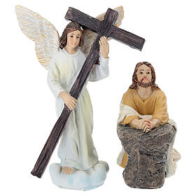 Gethsemane prayer set for 13 cm painted resin Easter Creche