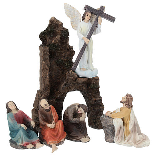 Set orazione nell'orto del Getsemani 13 cm resina dipinta presepe pasquale 1
