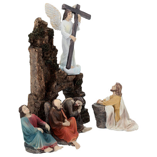 Set orazione nell'orto del Getsemani 13 cm resina dipinta presepe pasquale 7