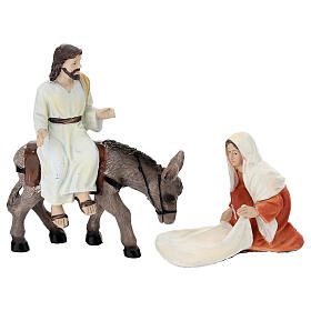 Entrance of Jesus into Jerusalem set for 10 cm painted resin for Easter Creche