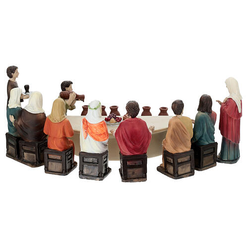 Conjunto transformação água em vinho 10 cm resina pintada presépio pascal 9