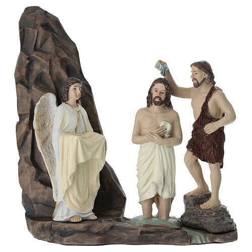 Set battesimo di Gesù 10 cm resina dipinta presepe pasquale 1