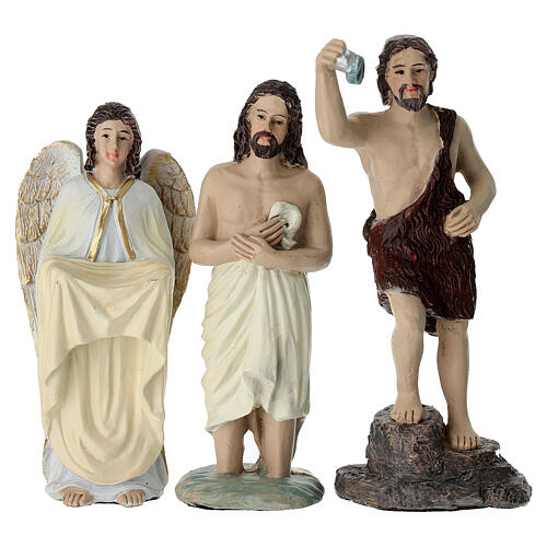 Set battesimo di Gesù 10 cm resina dipinta presepe pasquale 3