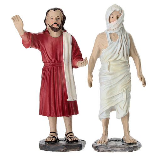 Set resurrezione di Lazzaro 10 cm resina dipinta presepe pasquale 2