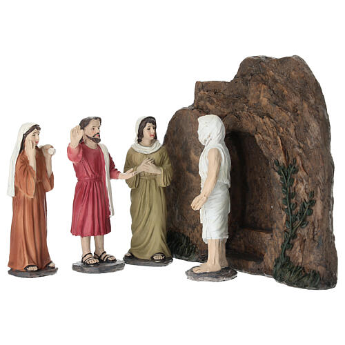 Set resurrezione di Lazzaro 10 cm resina dipinta presepe pasquale 4