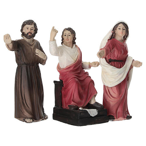 Jesus finding at the temple for 10 cm painted resin Easter Creche 2
