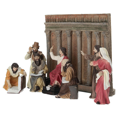 Jesus finding at the temple for 10 cm painted resin Easter Creche 3