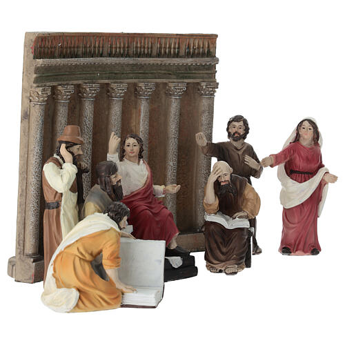 Jesus finding at the temple for 10 cm painted resin Easter Creche 5