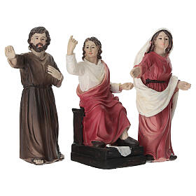 Set hallazgo de Jesús en el templo 10 cm resina pintada belén pascual