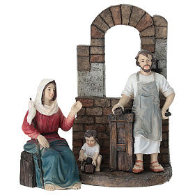 Set Sagrada Familia carpintería 10 cm resina pintada belén pascual