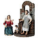Ensemble Sainte Famille à l'atelier du menuisier en résine peinte 10 cm crèche de Pâques s3