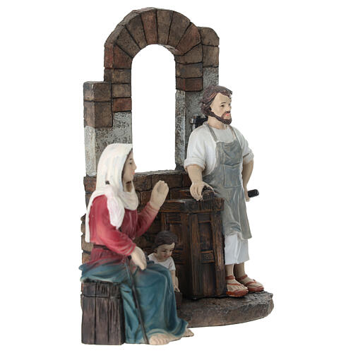 Holy Family Carpenter Shop Set 10 cm painted resin Easter nativity scene 4