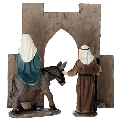 Reise-Set von Maria und Josef nach Bethlehem 10 cm mit bemalten Harzfiguren für Osterkrippe 7