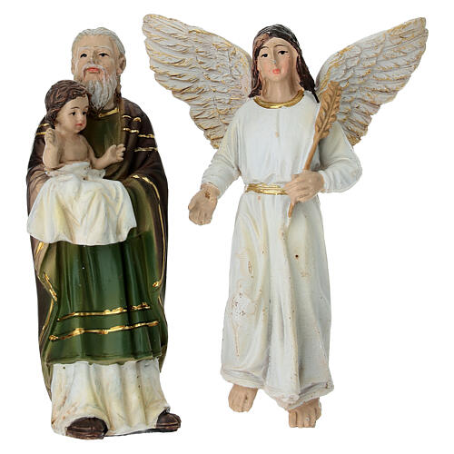 Set Darstellung Jesus im Tempel 10 cm mit handbemalten Harzfiguren für Osterkrippe 3