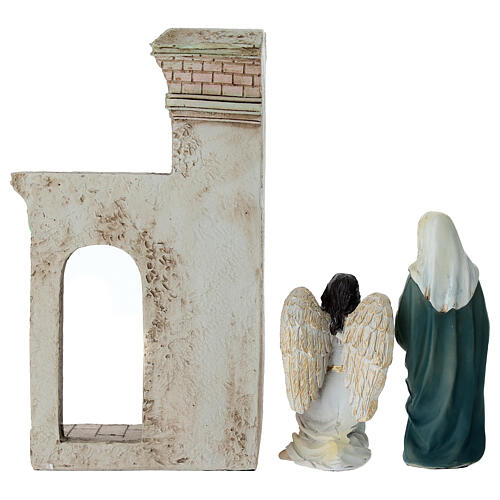 Verkündigungs-Set Selige Jungfrau Maria 10 cm aus bemaltem Harz für Osterkrippe 5