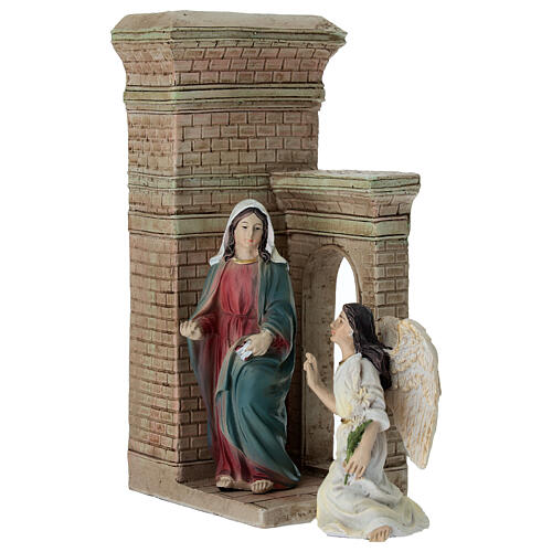 Annunciation Set Blessed Virgin Mary 10 cm painted resin Easter nativity 2