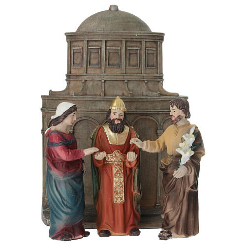 Set sposalizio di Maria e Giuseppe 10 cm resina dipinta presepe pasquale 1