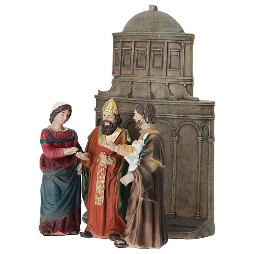 Set sposalizio di Maria e Giuseppe 10 cm resina dipinta presepe pasquale 3