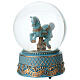 Esfera de vidrio carrusel caballo azul 16 cm s3