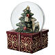 Esfera de vidrio nieve con árbol de Navidad adornado y cervato 11cm s4