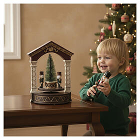 Nutcracker with Christmas music box, 8x6x6 in