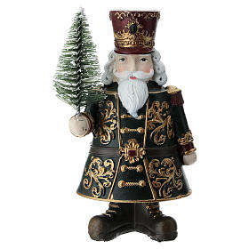 Nutcracker soldier statue with tree, 15 cm