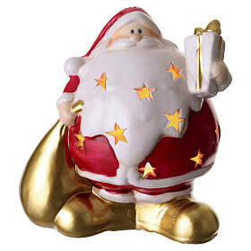 Papá Noel portavela 15 cm porcelana