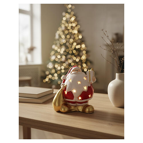 Papá Noel portavela 15 cm porcelana 2