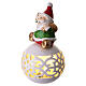 Esfera de porcelana luz cálida con Papá Noel 15 cm s3