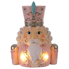 General cascanueces busto medio rosa luces 20 cm