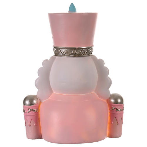 Generale schiaccianoci mezzobusto rosa lucine 20 cm 5