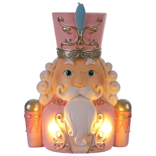 Dziadek do orzechów, popiersie różowe LED, 30 cm 1