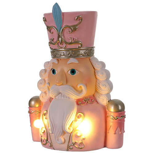 Dziadek do orzechów, popiersie różowe LED, 30 cm 4