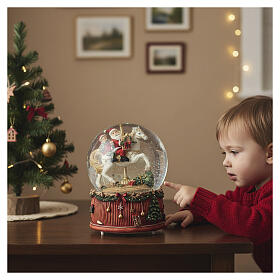 Globo Carillón Papá Noel en caballo de juguete 20 cm