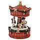 Boîte à musique carrousel chevaux avec Père Noël, renne et bonhomme de neige 20 cm s5