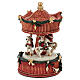 Carillon giostra cavalli con babbo natale, renna e pupazzo 20 cm s2