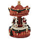 Carillon giostra cavalli con babbo natale, renna e pupazzo 20 cm s3