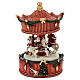 Carillon giostra cavalli con babbo natale, renna e pupazzo 20 cm s1