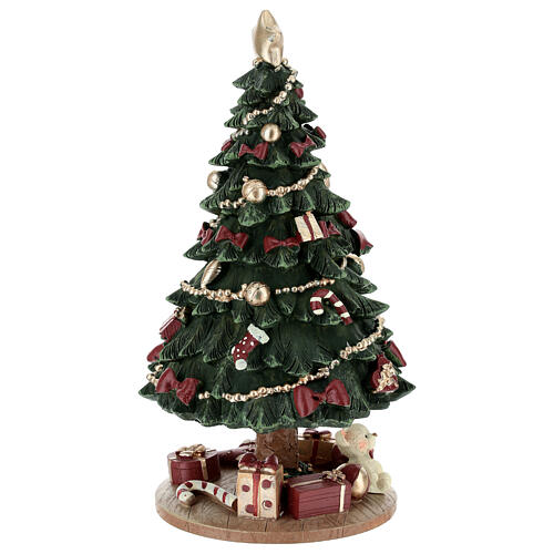 Christmas tree music box with gifts, 8 in 3