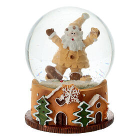 Schneekugel Weihnachtsmann als Marzipanfigur – Resin,  H 9 cm, Ø 6,5 cm