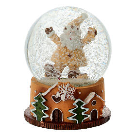 Boule à neige Père Noël en pain d'épice 10 cm