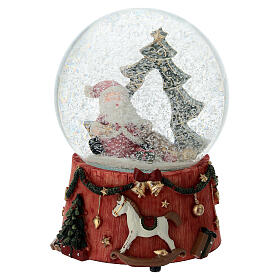Carillón globo Papá Noel y árbol 15 cm
